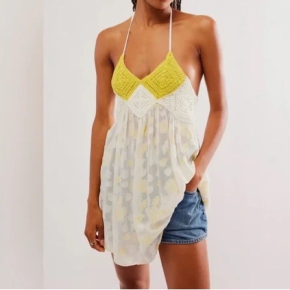 Free People Yellowbell Tunic Halter Top Medium - Picture 2 of 13